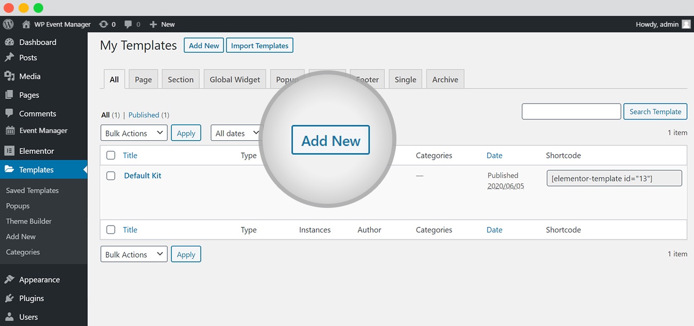 Make Single Event Template With Elementor Pro